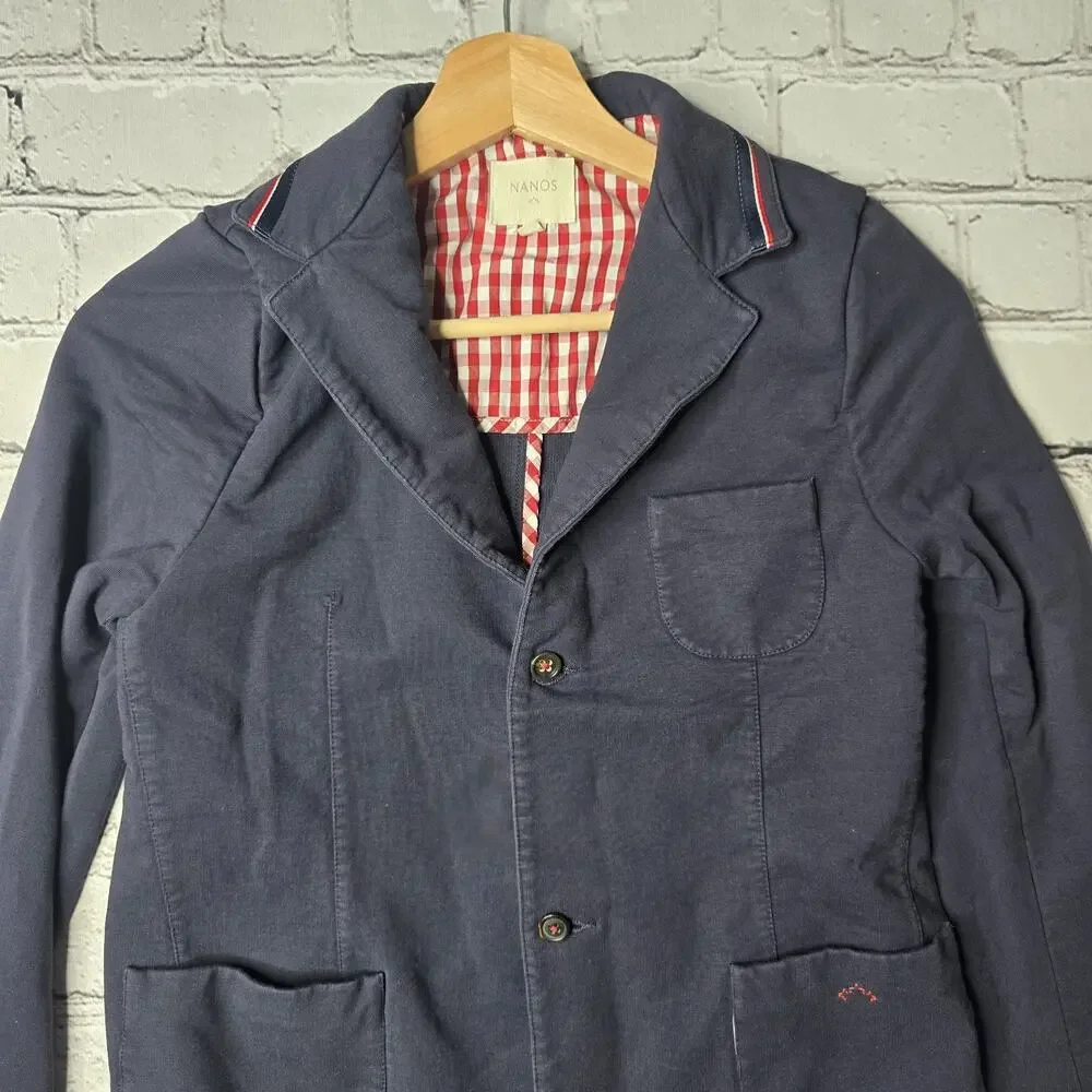 Nanos Navy Blue Cotton Two Button Soft Fabric‎ Blazer Size Kids 14